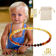 Load image into Gallery viewer, DR Classic Natural Amber Necklace Supply Certificate Authenticity Genuine Baltic Amber Stone Baby Necklace Gift 10 Color 14-33cm