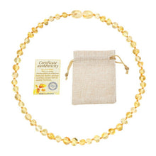Load image into Gallery viewer, DR Classic Natural Amber Necklace Supply Certificate Authenticity Genuine Baltic Amber Stone Baby Necklace Gift 10 Color 14-33cm