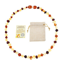 Load image into Gallery viewer, DR Classic Natural Amber Necklace Supply Certificate Authenticity Genuine Baltic Amber Stone Baby Necklace Gift 10 Color 14-33cm